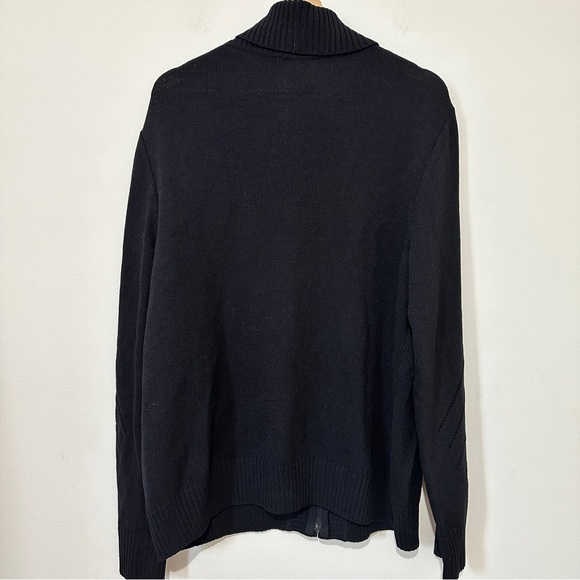 St. John Sport Women's Wool Knit Zip Up Cardigan Navy Blue Size L Collared $299 - Picture 2 of 9